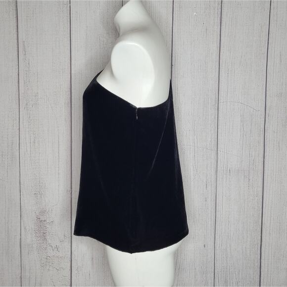 Joie Wayman Black Velvet One Shoulder Top, size 10 - Picture 3 of 9